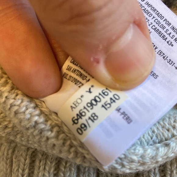 American Eagle Mens Size L Chunky Sweater Striped Colorblocked Green Blue Grey - Picture 11 of 14